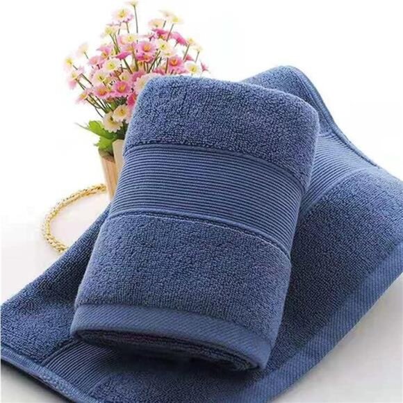 Soft Cotton Hand Towels Set 2 Highly Absorbent Quick Dry Bathroom Face Washcloth - Picture 5 of 7